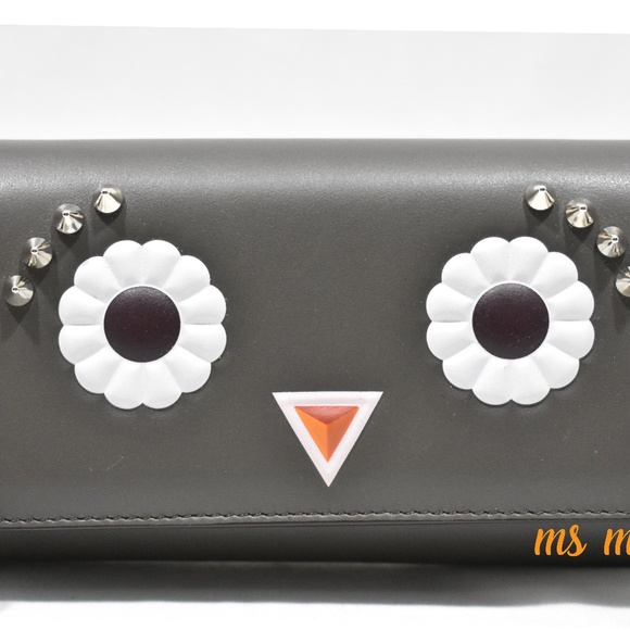 NIB Fendi Faces Leather Wallet on Chain Clutch - Picture 4 of 8